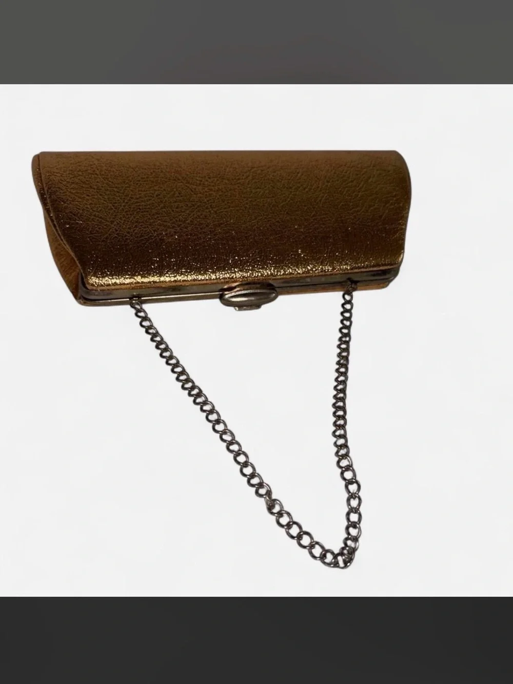 Metallic Gold Vintage Clutch with Chain Strap